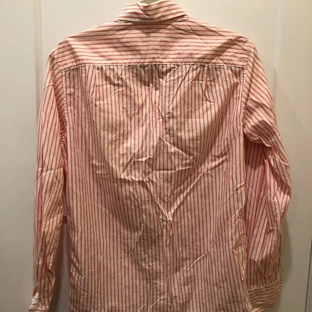 J. Crew  Orange/White Stripe Button Down